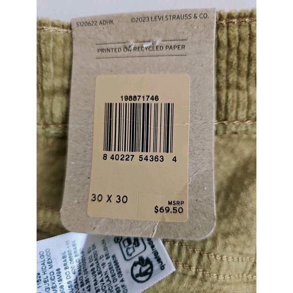 Levi's ~Woman Size 30×30~ Brown/Green Mid Rise Boyfriend Jeans CORDUROY NWT. - Picture 13 of 16